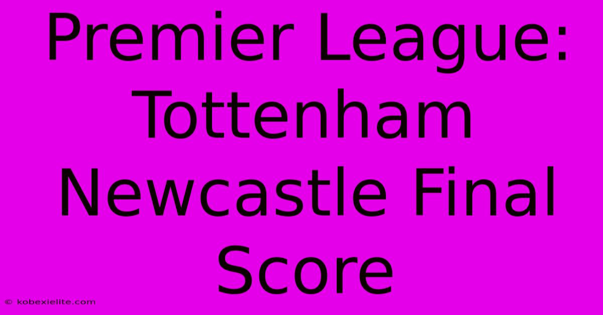 Premier League: Tottenham Newcastle Final Score