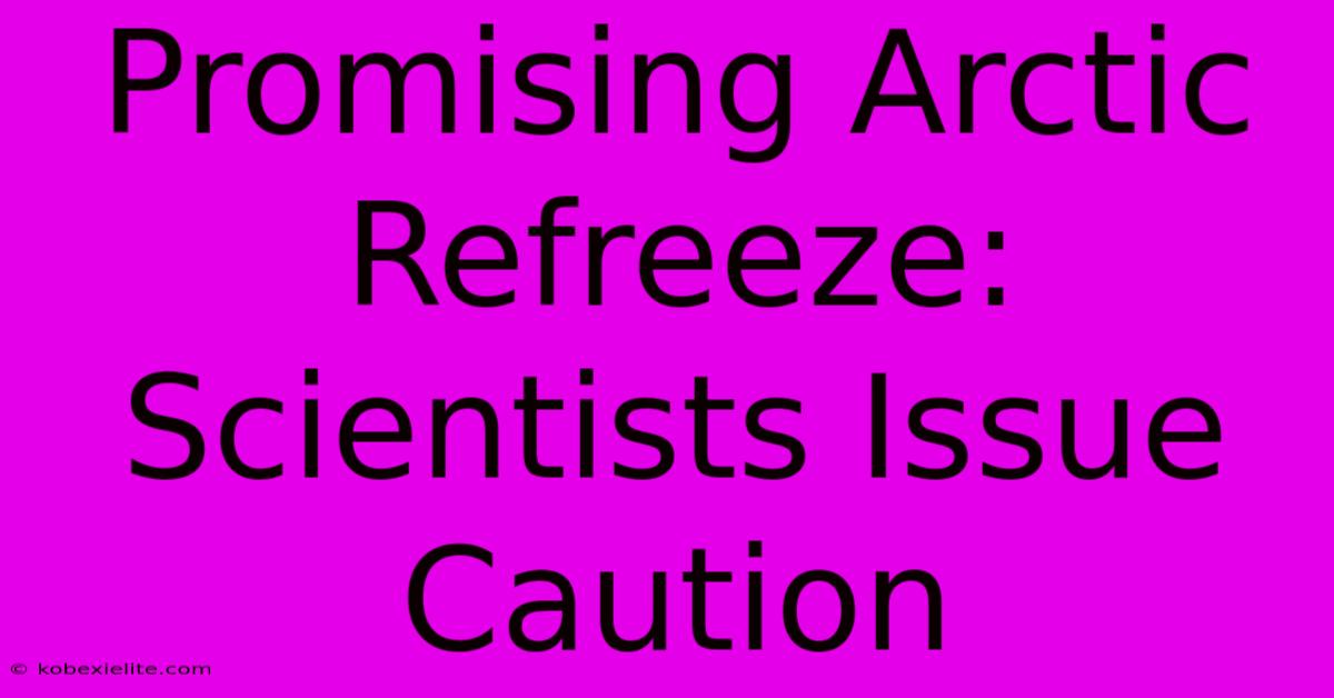 Promising Arctic Refreeze: Scientists Issue Caution Promising Arctic Refreeze: Scientists Issue Caution