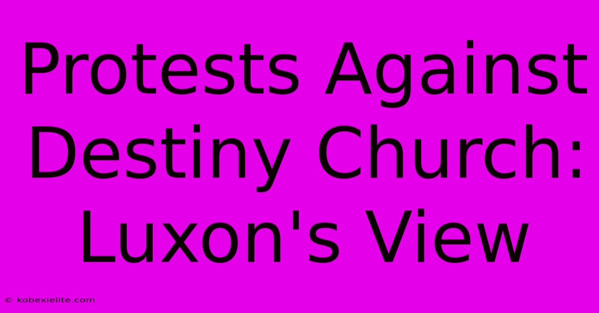 Protests Against Destiny Church: Luxon's View