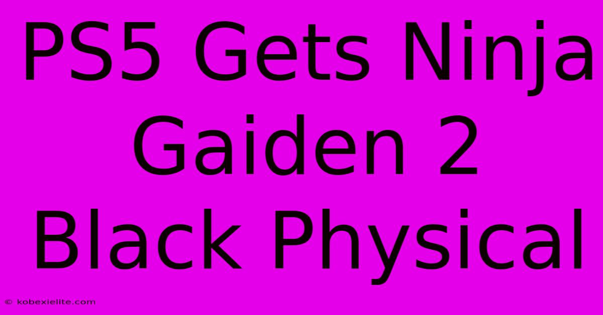 PS5 Gets Ninja Gaiden 2 Black Physical