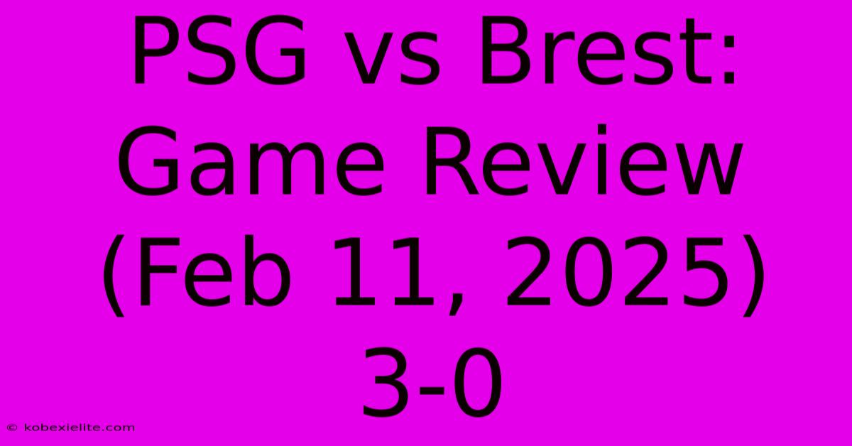 PSG Vs Brest: Game Review (Feb 11, 2025) 3-0