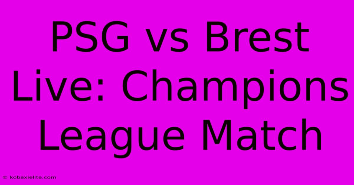 PSG Vs Brest Live: Champions League Match