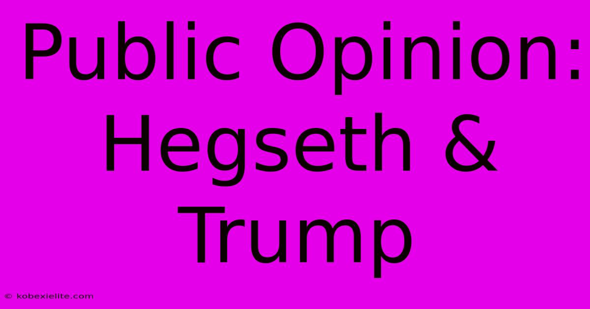 Public Opinion: Hegseth & Trump