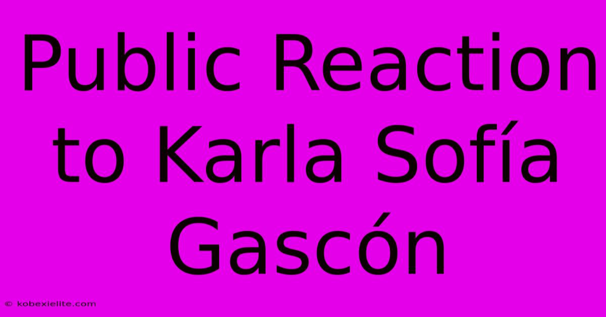 Public Reaction To Karla Sofía Gascón