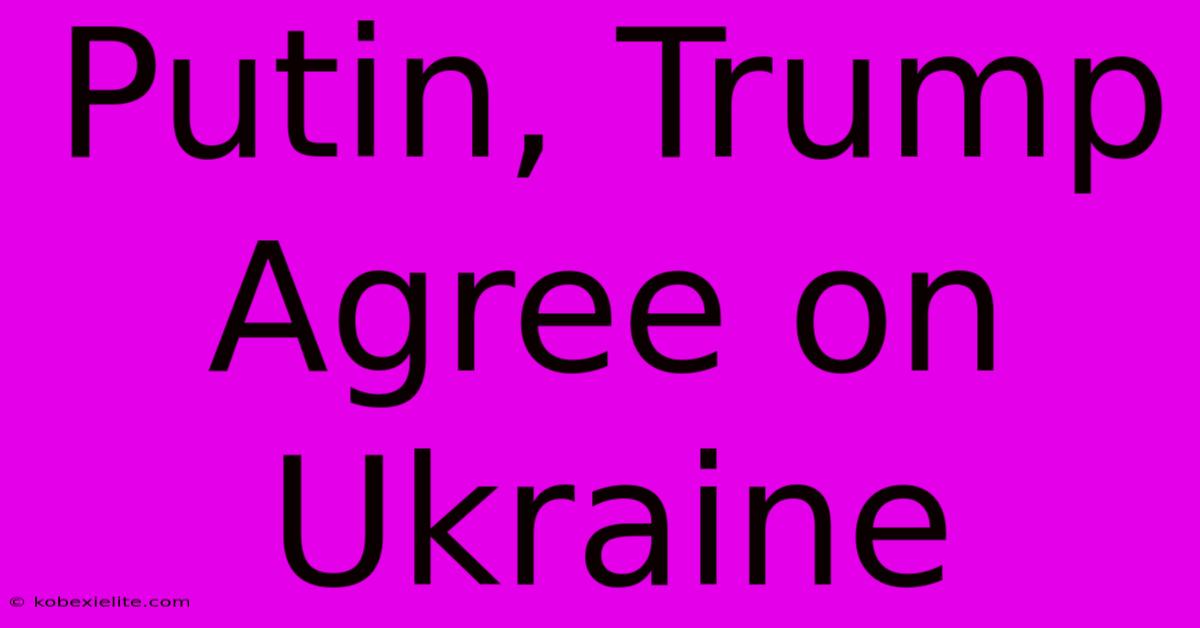 Putin, Trump Agree On Ukraine