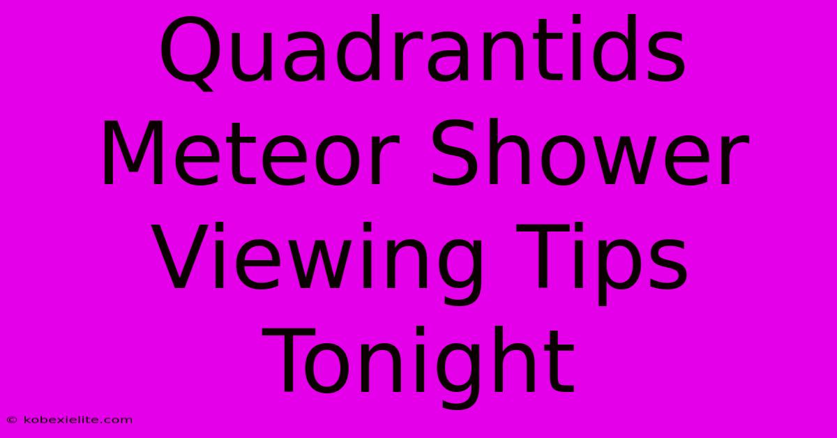 Quadrantids Meteor Shower Viewing Tips Tonight