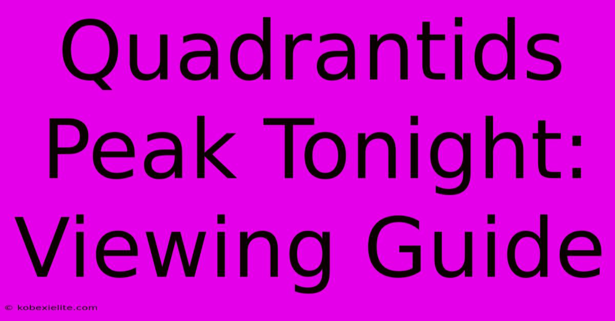 Quadrantids Peak Tonight: Viewing Guide