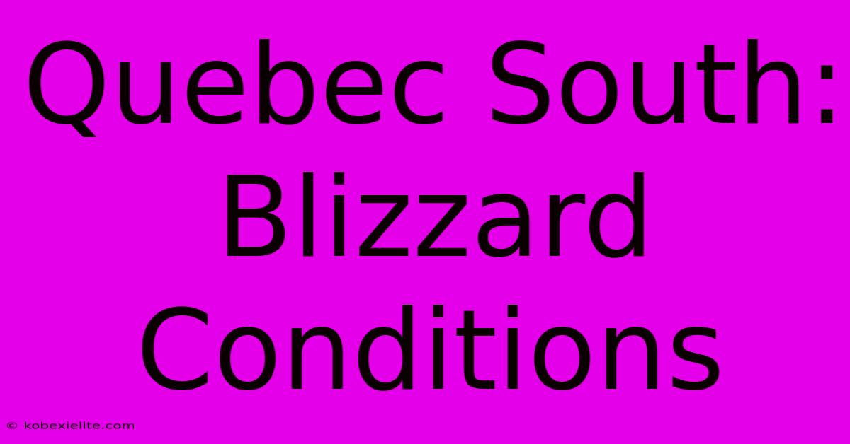 Quebec South: Blizzard Conditions