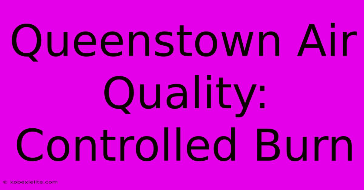 Queenstown Air Quality: Controlled Burn