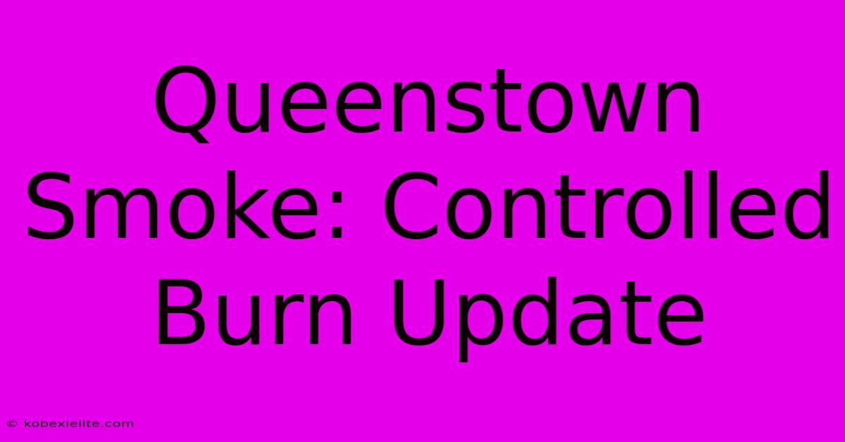 Queenstown Smoke: Controlled Burn Update