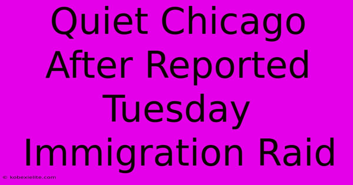 Quiet Chicago After Reported Tuesday Immigration Raid