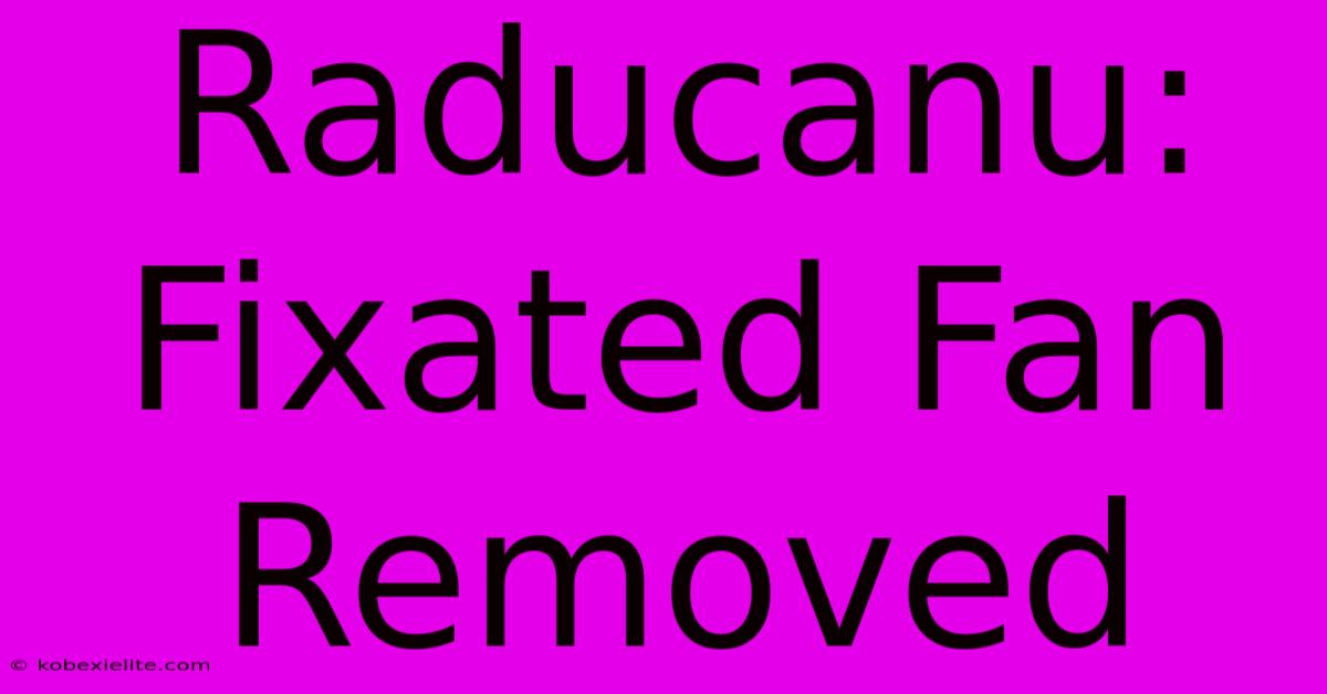 Raducanu: Fixated Fan Removed