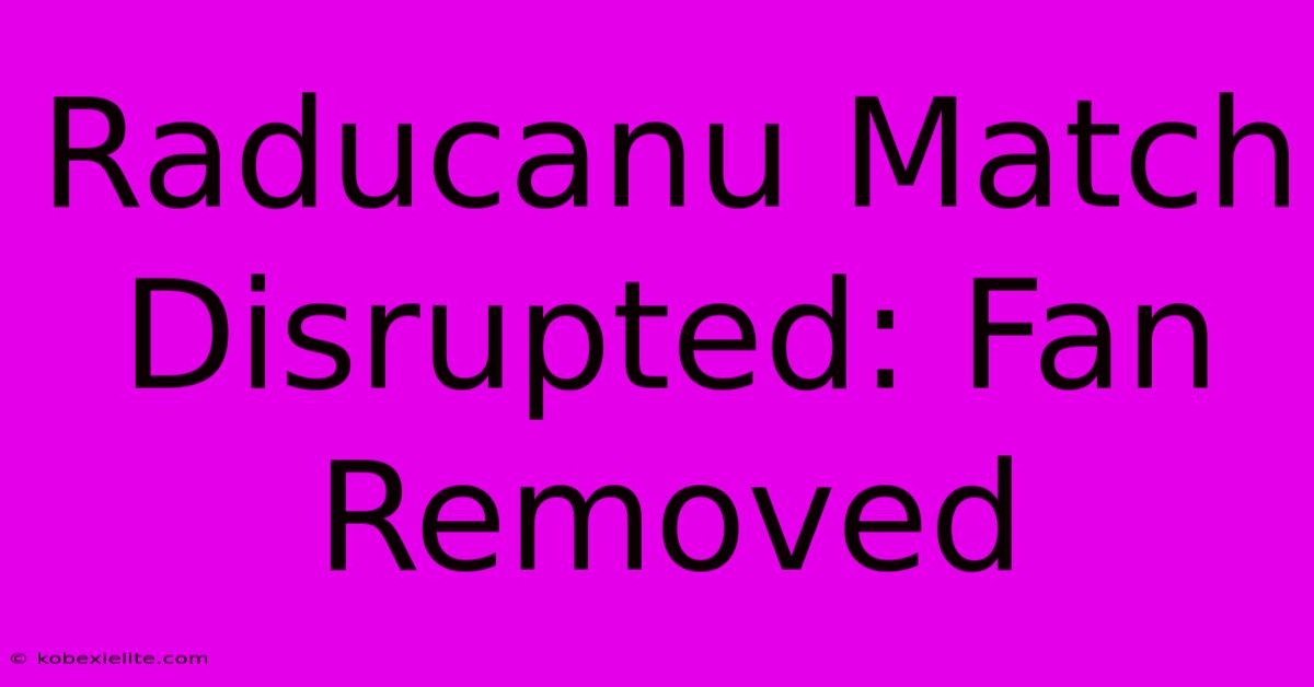 Raducanu Match Disrupted: Fan Removed