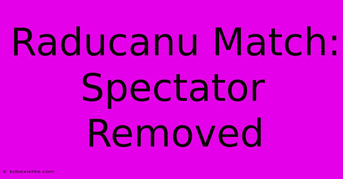 Raducanu Match: Spectator Removed