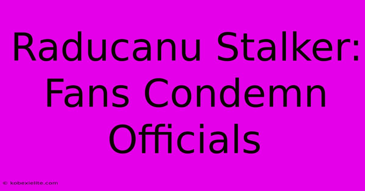 Raducanu Stalker: Fans Condemn Officials