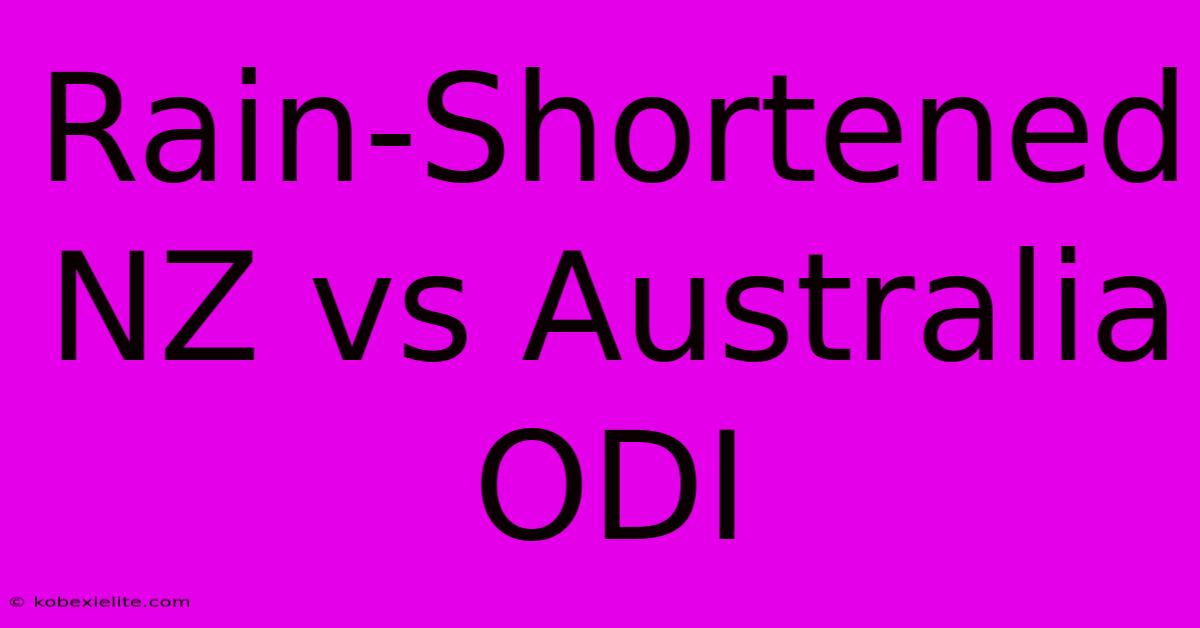 Rain-Shortened NZ Vs Australia ODI