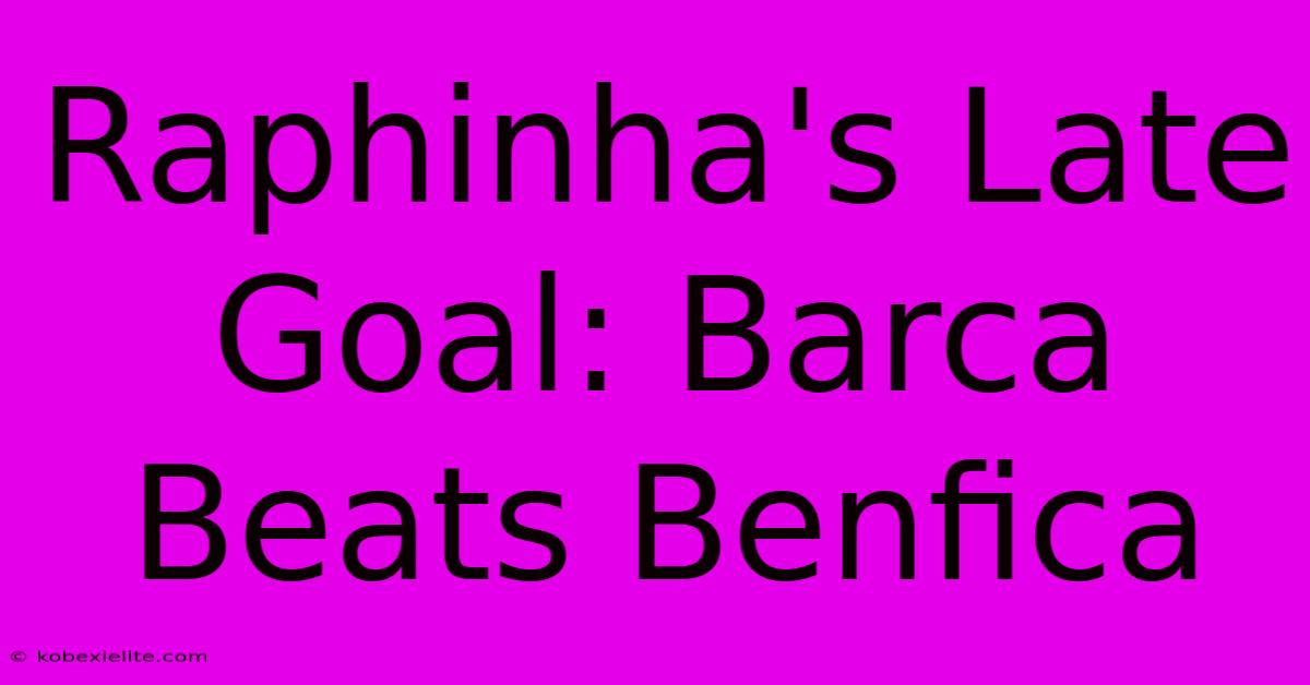 Raphinha's Late Goal: Barca Beats Benfica