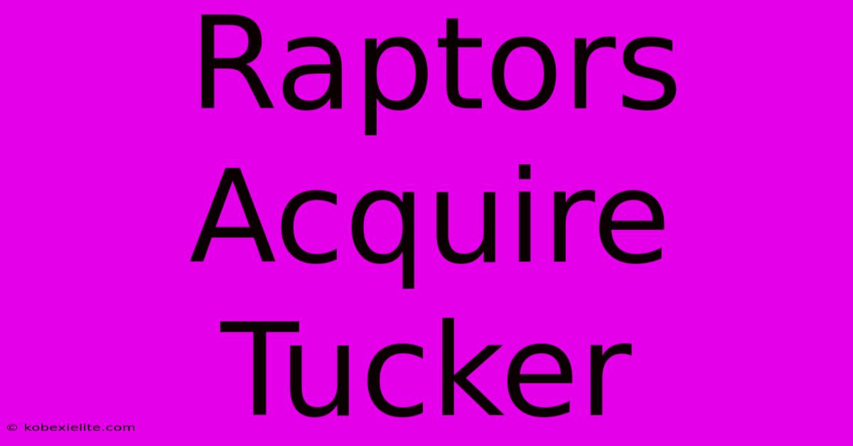 Raptors Acquire Tucker