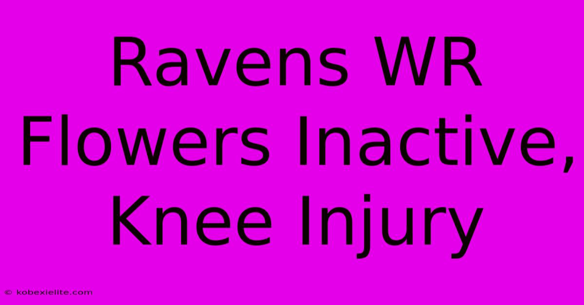 Ravens WR Flowers Inactive, Knee Injury