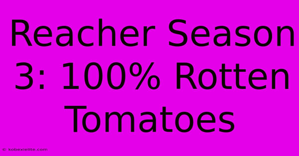 Reacher Season 3: 100% Rotten Tomatoes