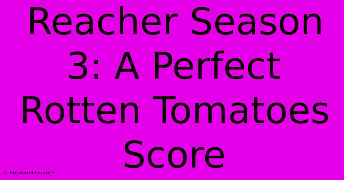 Reacher Season 3: A Perfect Rotten Tomatoes Score