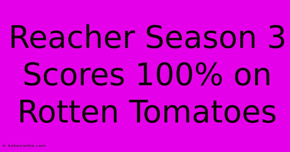 Reacher Season 3 Scores 100% On Rotten Tomatoes