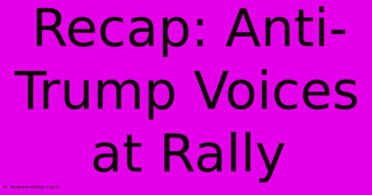 Recap: Anti-Trump Voices At Rally