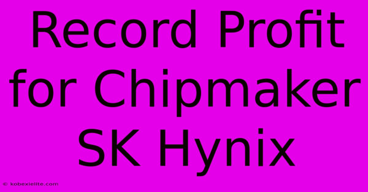 Record Profit For Chipmaker SK Hynix