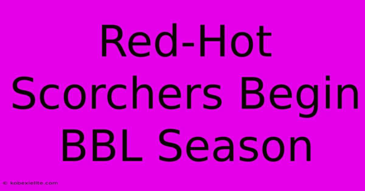 Red-Hot Scorchers Begin BBL Season Red-Hot Scorchers Begin BBL Season