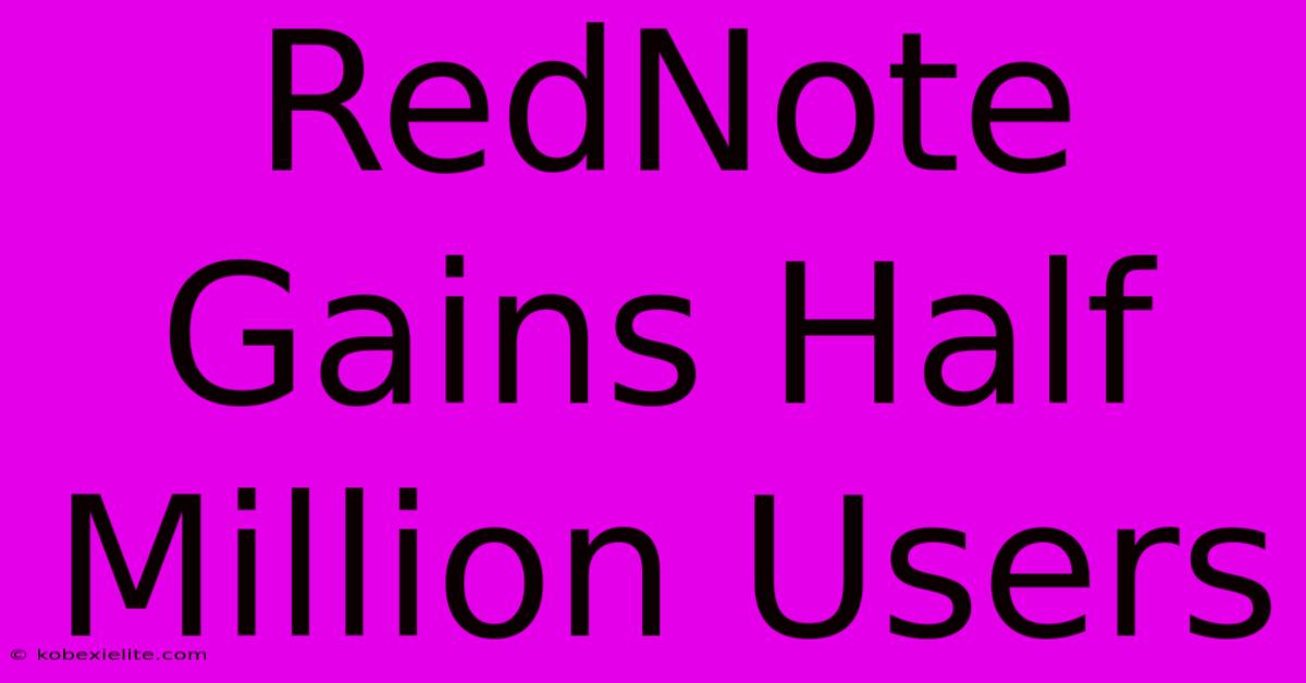 RedNote Gains Half Million Users