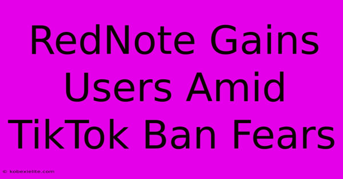 RedNote Gains Users Amid TikTok Ban Fears