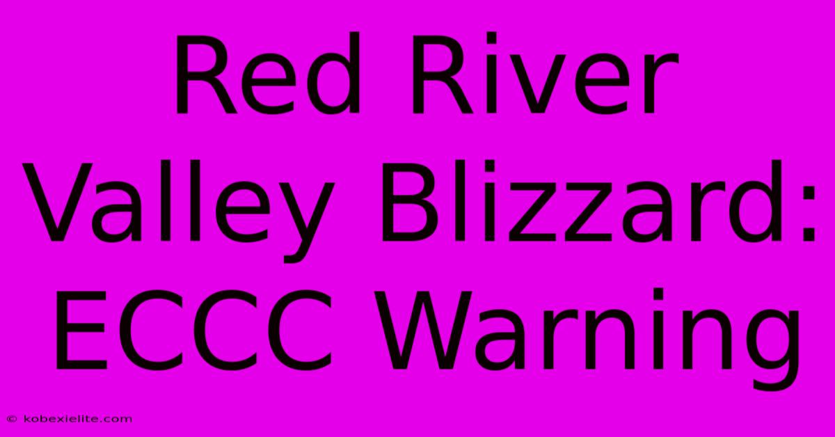 Red River Valley Blizzard: ECCC Warning