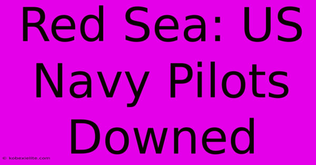 Red Sea: US Navy Pilots Downed