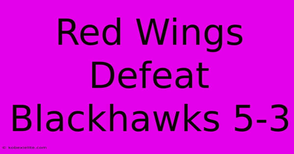 Red Wings Defeat Blackhawks 5-3