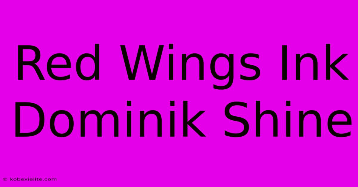 Red Wings Ink Dominik Shine