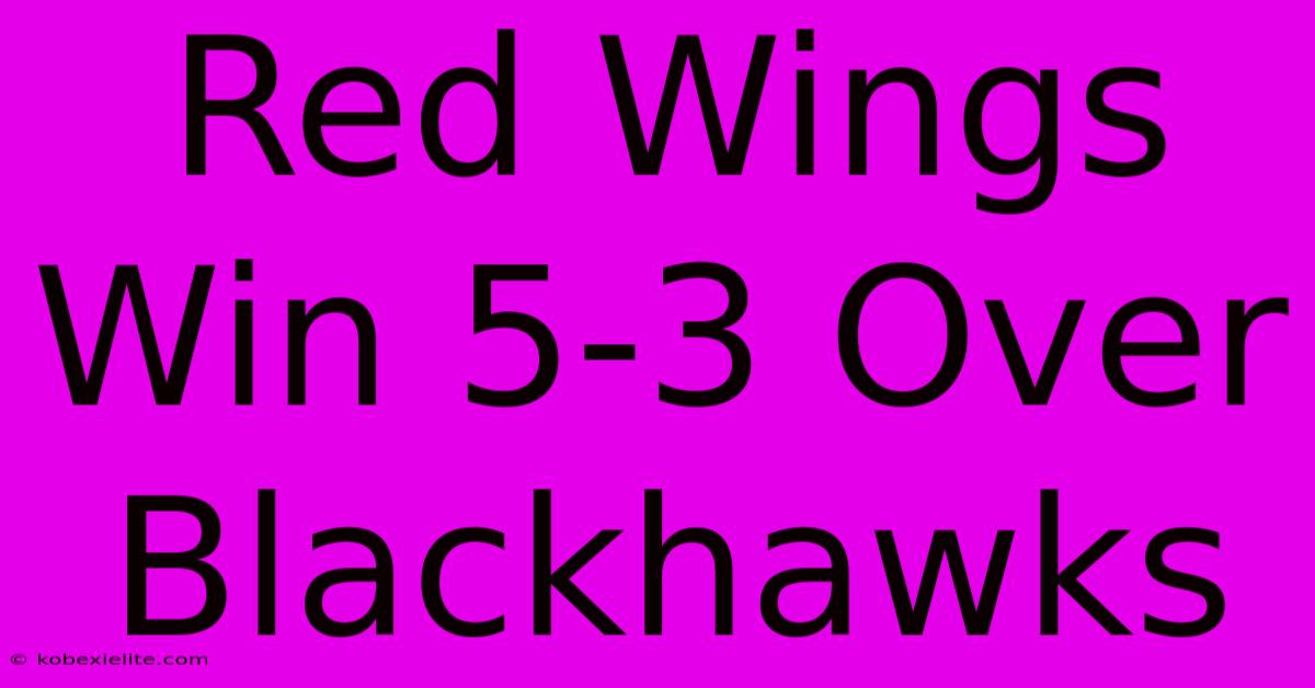 Red Wings Win 5-3 Over Blackhawks