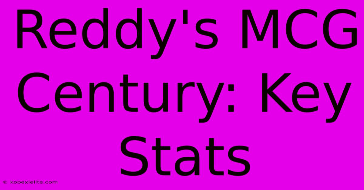 Reddy's MCG Century: Key Stats