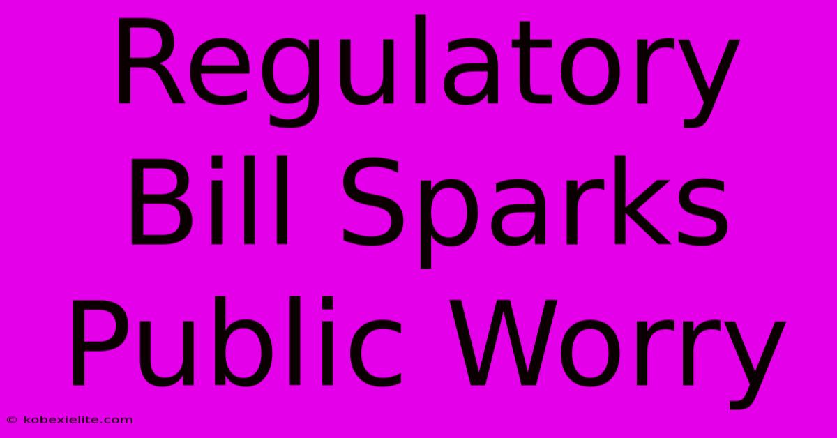 Regulatory Bill Sparks Public Worry