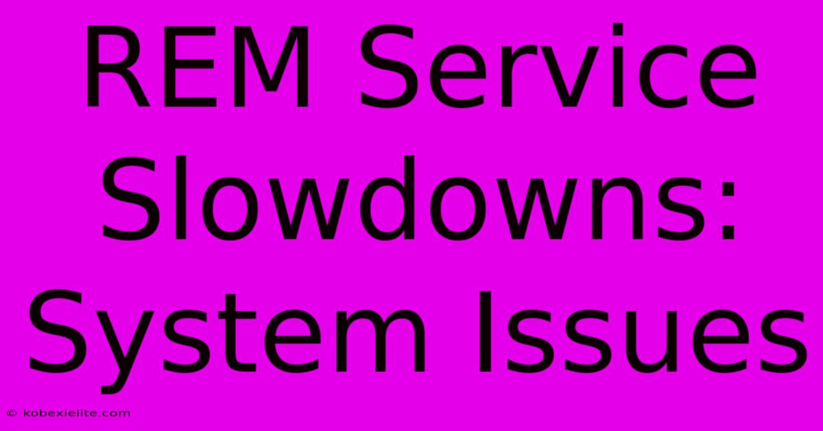 REM Service Slowdowns: System Issues