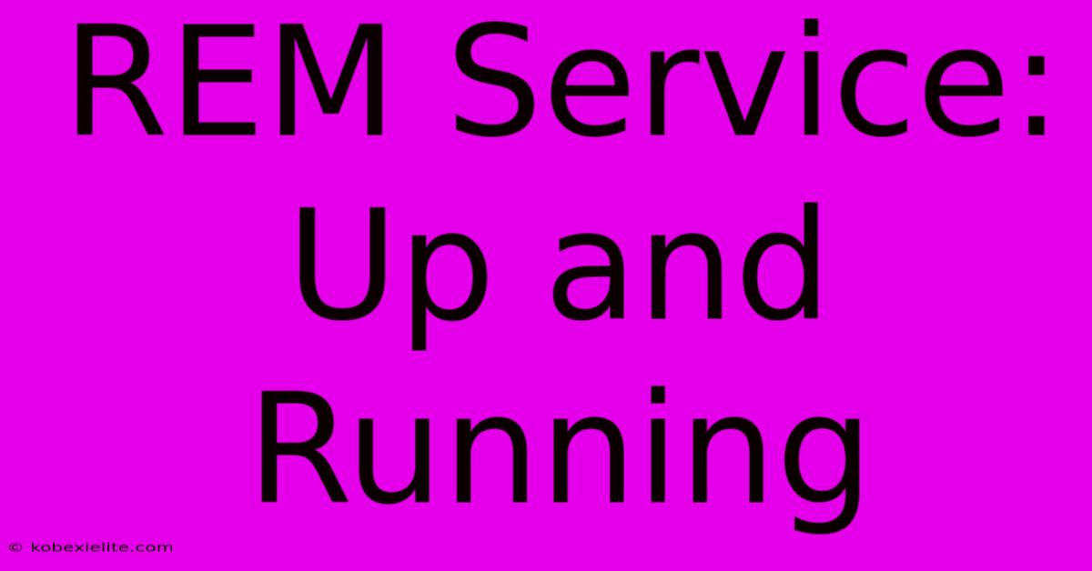 REM Service: Up And Running