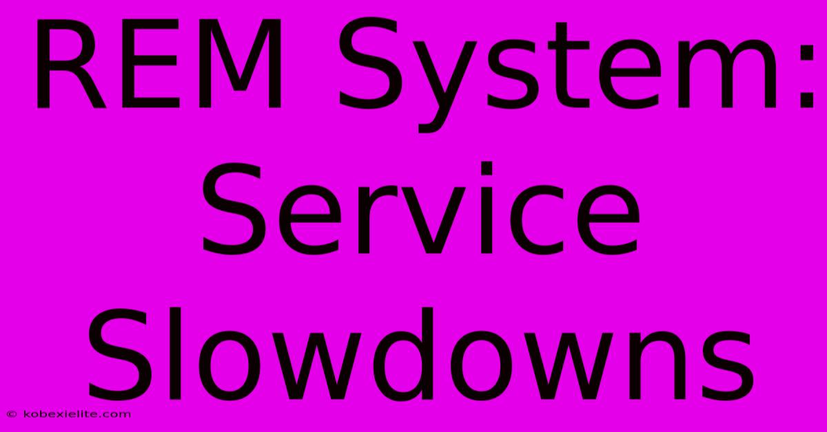 REM System: Service Slowdowns