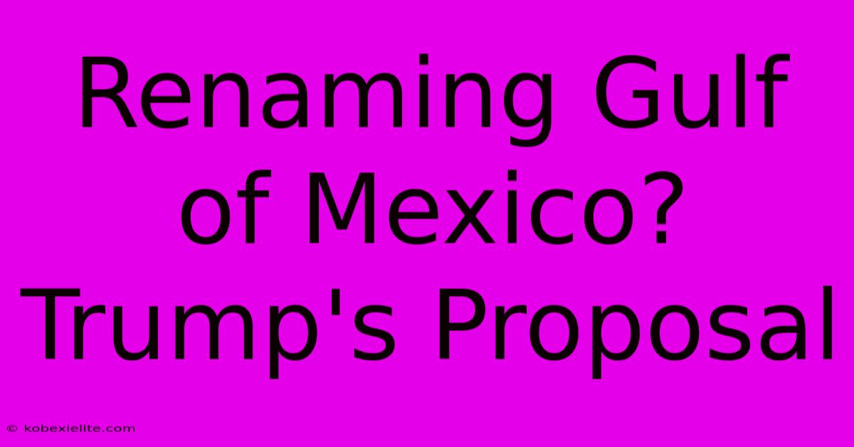 Renaming Gulf Of Mexico? Trump's Proposal