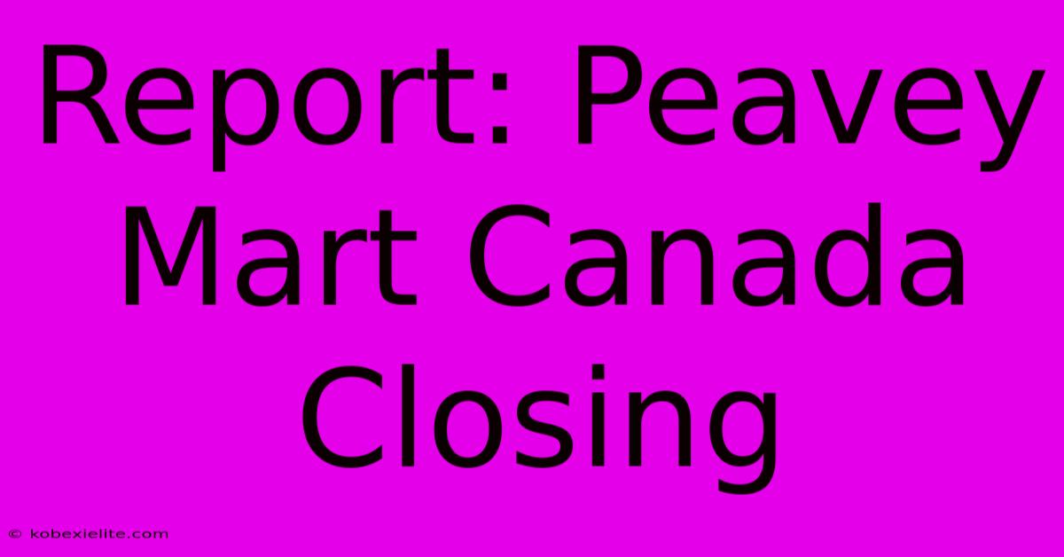 Report: Peavey Mart Canada Closing