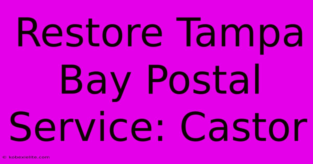 Restore Tampa Bay Postal Service: Castor