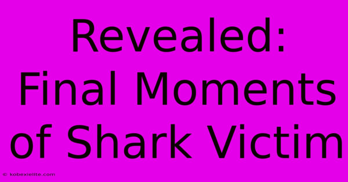 Revealed: Final Moments Of Shark Victim