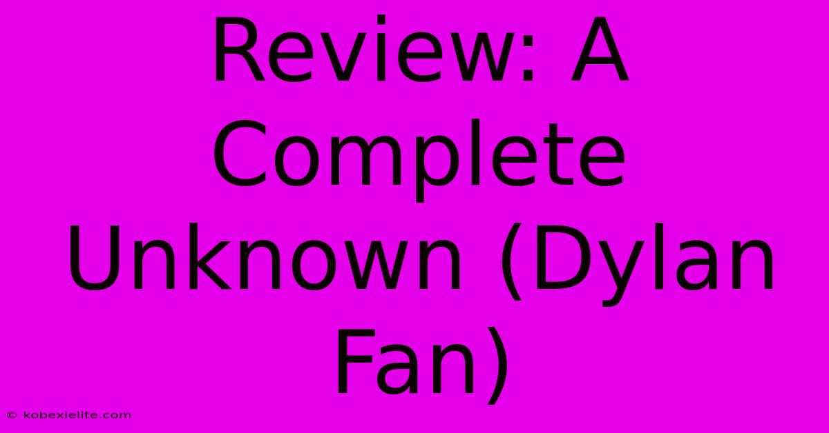 Review: A Complete Unknown (Dylan Fan)