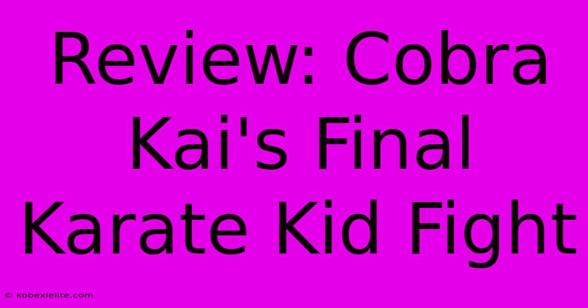 Review: Cobra Kai's Final Karate Kid Fight