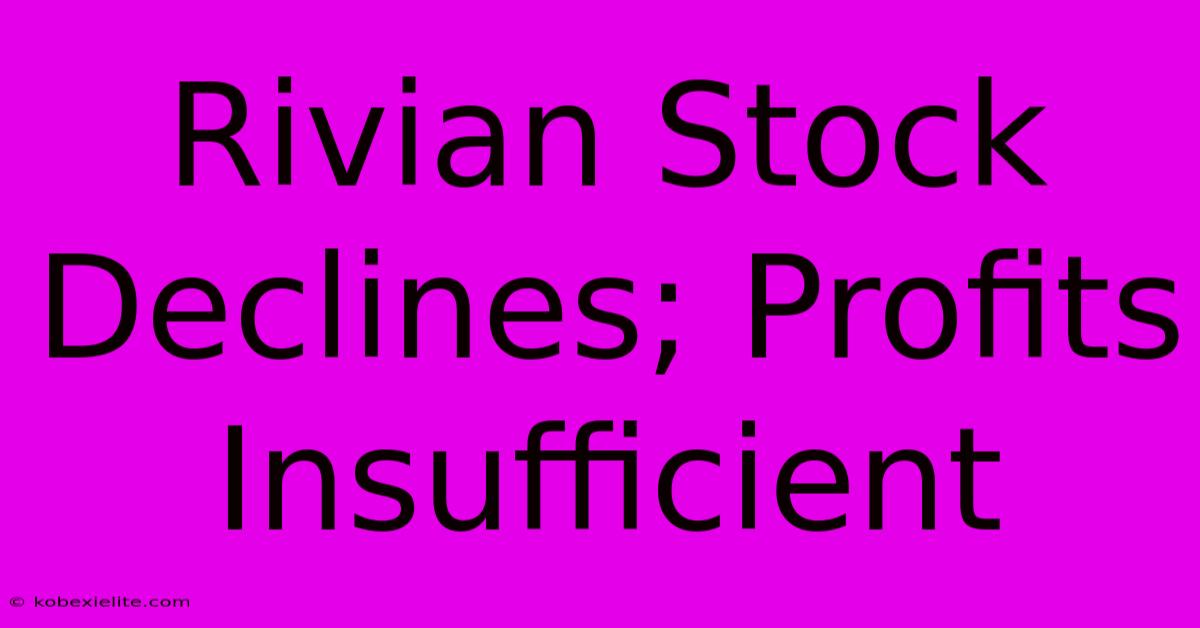 Rivian Stock Declines; Profits Insufficient