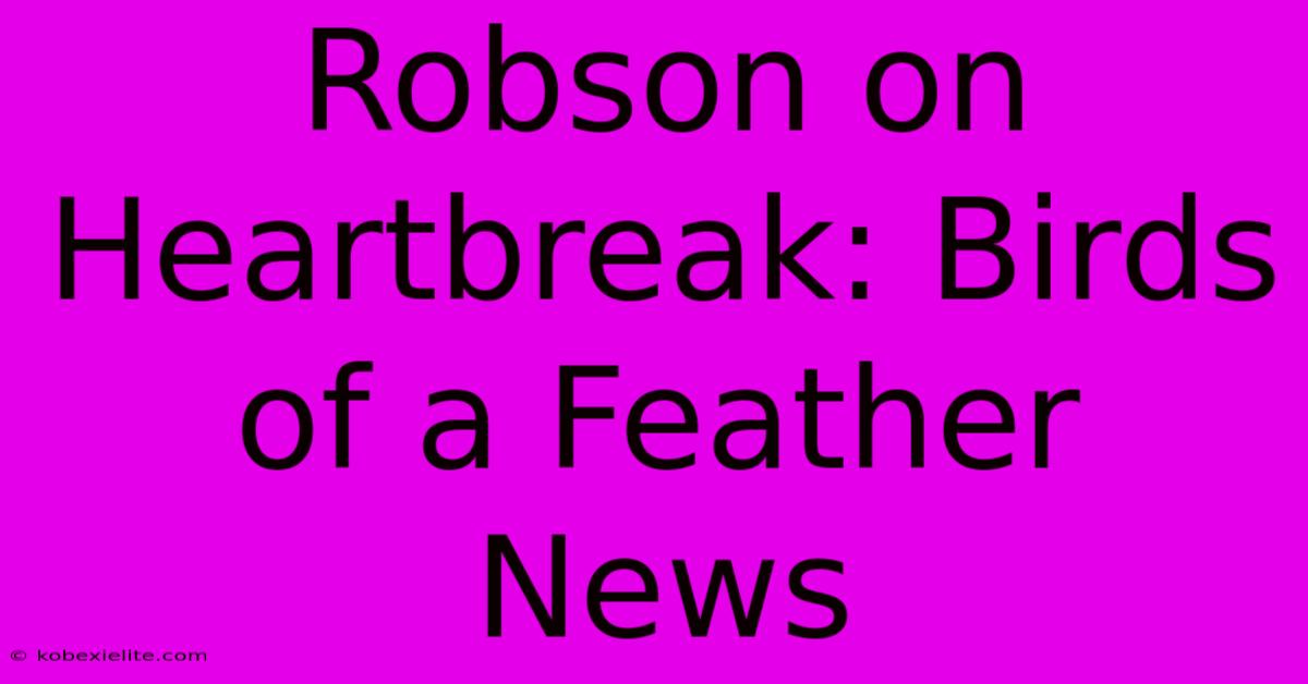 Robson On Heartbreak: Birds Of A Feather News