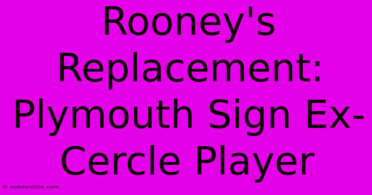 Rooney's Replacement: Plymouth Sign Ex-Cercle Player